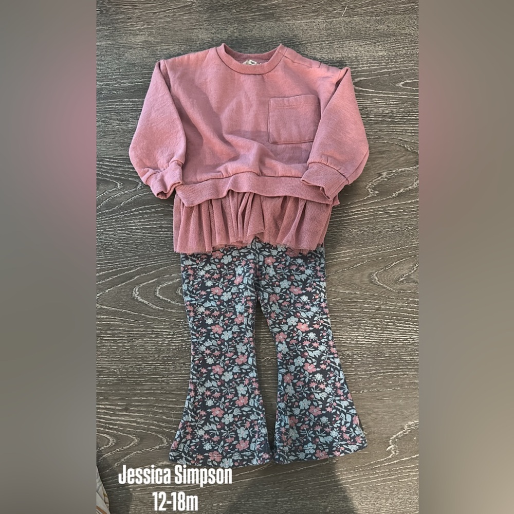 Pink Sweater and Floral Pants Set